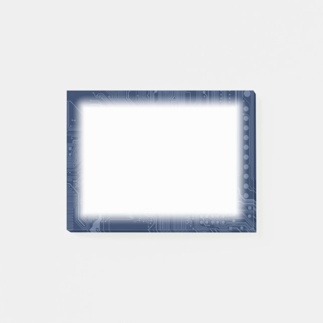 Post-it® Motif de circuit Geek bleu (Devant)