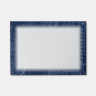 Post-it® Motif de circuit Geek bleu