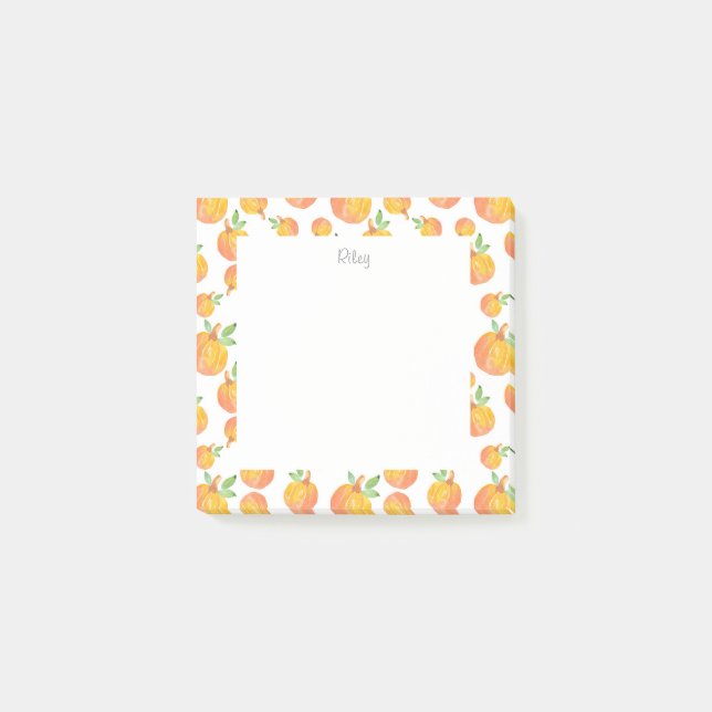Post-it® Motif de Citrouille d'aquarelle 3 (Devant)