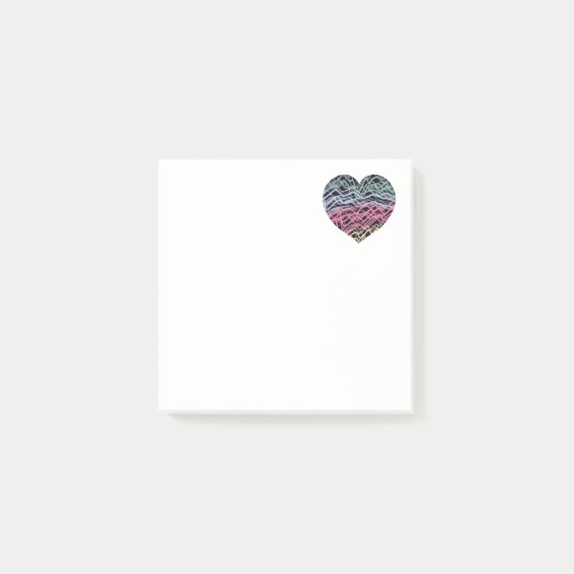 Post-it® Motif de cœur coloré (Devant)