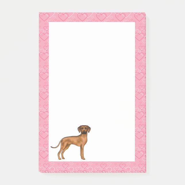 Post-it® Motif de cœur d'amour de chien Rhodesian Ridgeback (Devant)