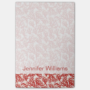 Post-it® Motif de corail rouge  Ajouter votre nom