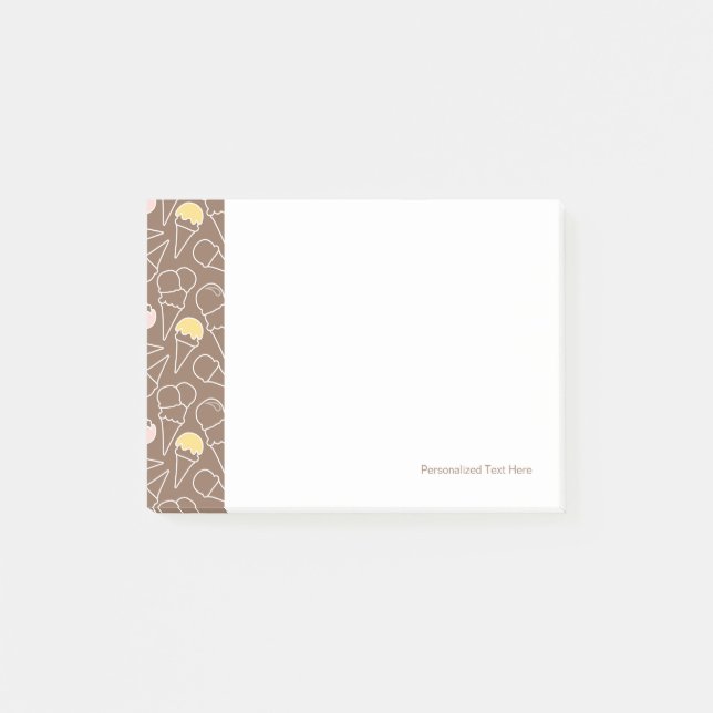 Post-it® Motif de cornet de crème glacée sur le brun (Devant)
