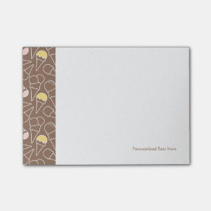 Post-it® Motif de cornet de crème glacée sur le brun