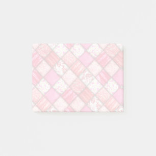 Post-it® Motif de courtepointe rouge et rose