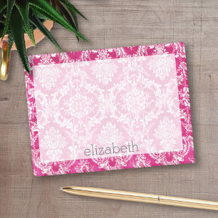 Post-it® Motif de Damas de Grunge Rose Chaud