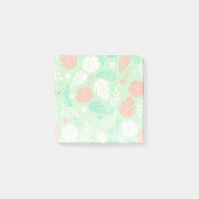 Post-it® Motif de feuillage vert et orange (Devant)