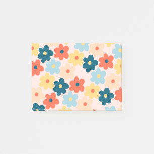 Post-it® Motif de fleurs hippie rétro coloré