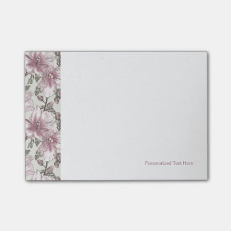 Post-it® Motif de fleurs rose amorti de ketmie