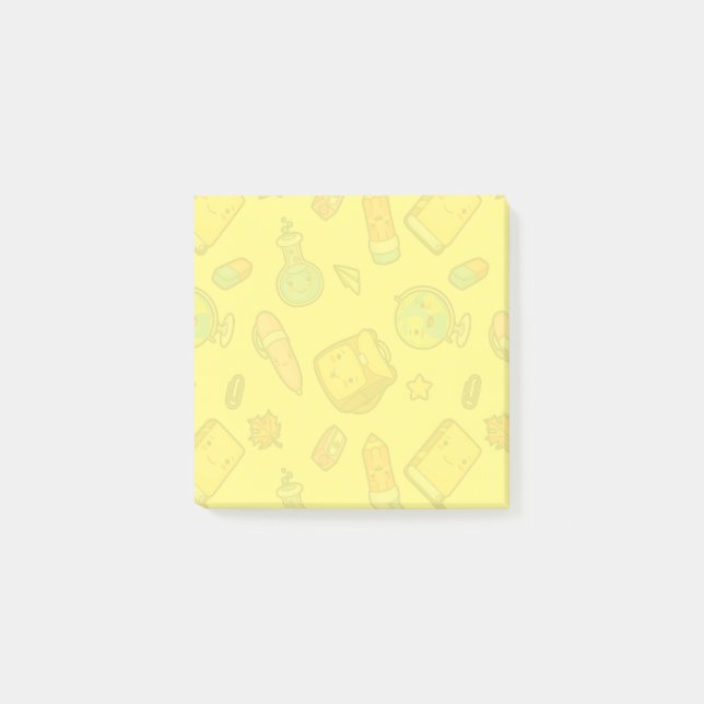 Post-it® Motif de fournitures scolaires colorées (Devant)