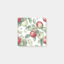 Motif de fruit de pomme verte rouge aquarelle rust
