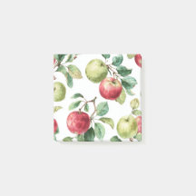 Motif de fruit de pomme verte rouge aquarelle rust