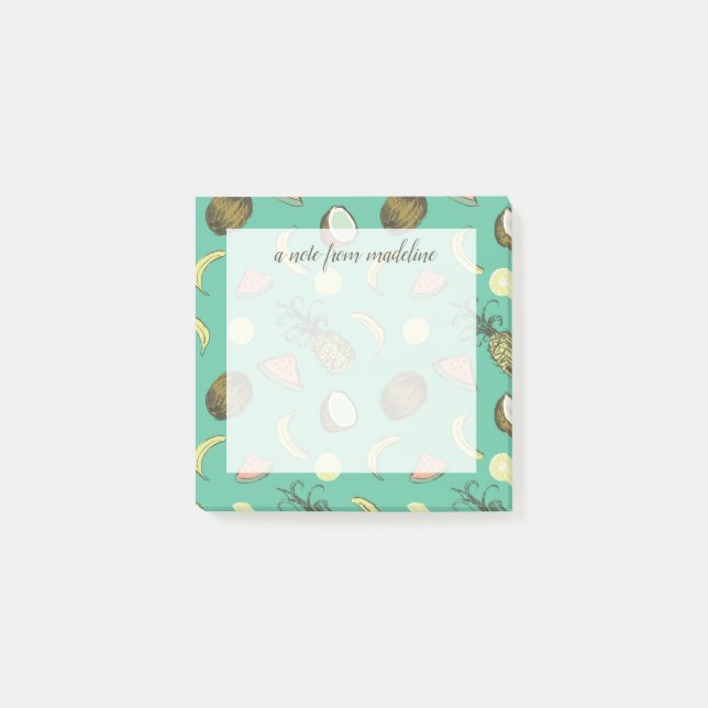 Post-it® Motif de griffonnage de fruit tropical (Devant)