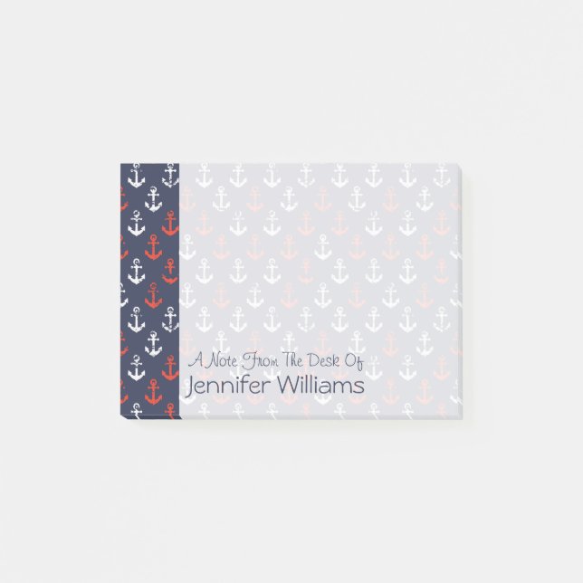 Post-it® Motif De La Marine Rouge Blanche Et Bleue| Ajouter (Devant)