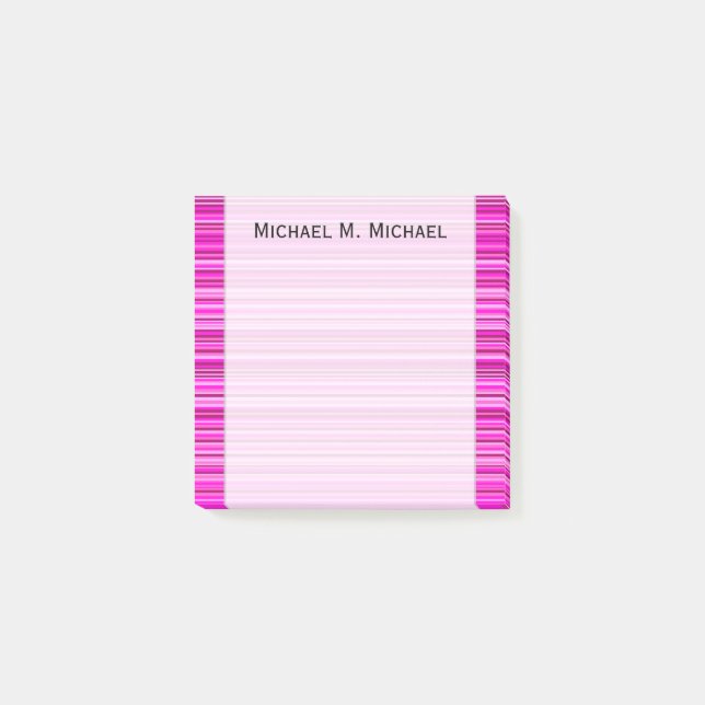 Post-it® Motif de lignes/bandes magenta et rose + note de n (Devant)