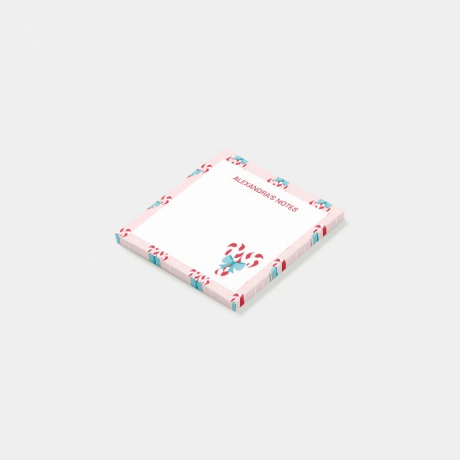 Post-it® Motif de Noël des Sucres de canne doux et des vach (Incliné)