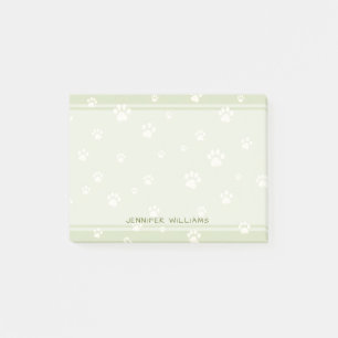 Post-it® Motif de patte de chien mignon Vert sauge