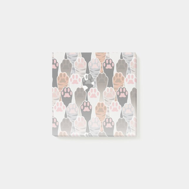 Post-it® Motif de plusieurs pattes de chat (Devant)