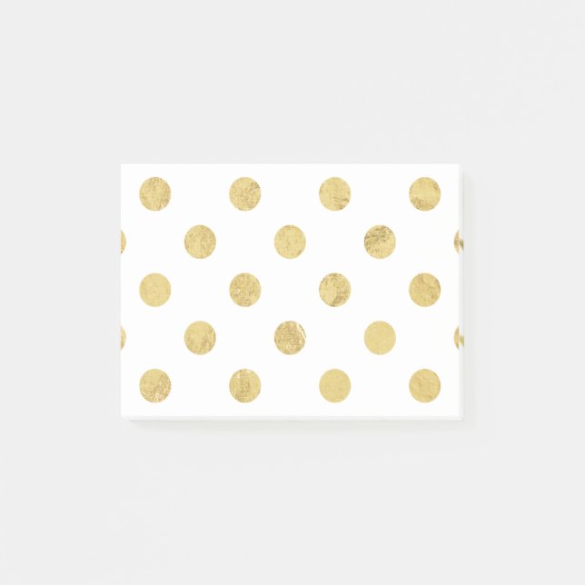 Post-it® Motif de point élégant de polka de feuille d'or - (Devant)