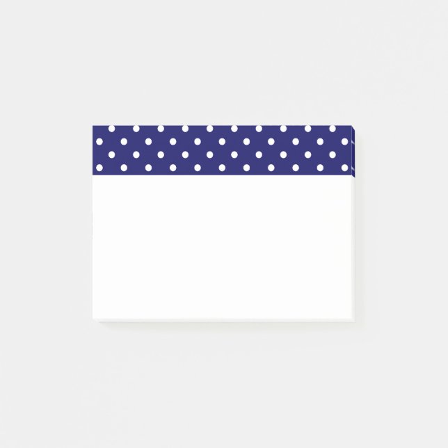 Post-it® Motif de point tacheté blanc de polka de bleu (Devant)