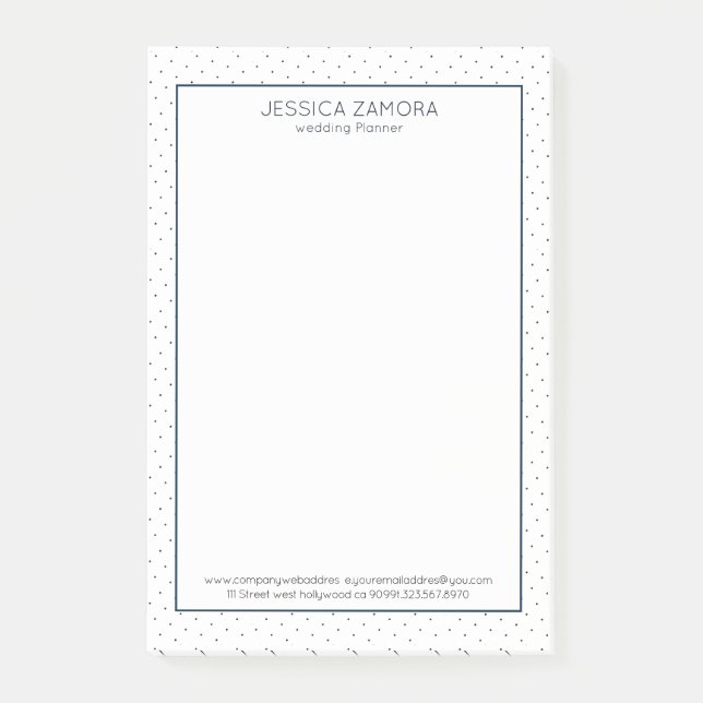 Post-it® Motif de points blanc et bleu foncé (Devant)