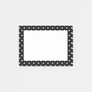 Post-it® Motif de points Polka blanc et noir