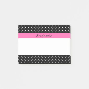 Post-it® Motif de points Polka blanc et noir
