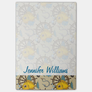 Post-it® Motif de poisson du capitaine de la mer  Ajouter v