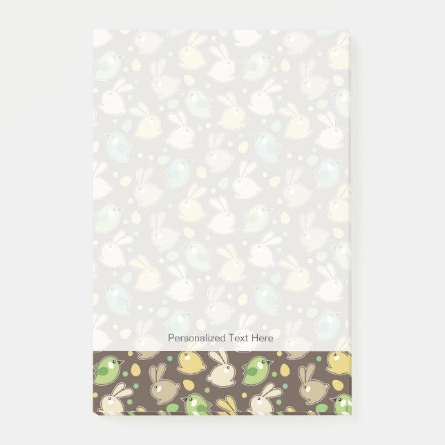 Post-it® motif de printemps aux oeufs de Pâques, oiseaux (Devant)