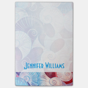 Post-it® Motif de scène de coquillages  Ajouter votre nom