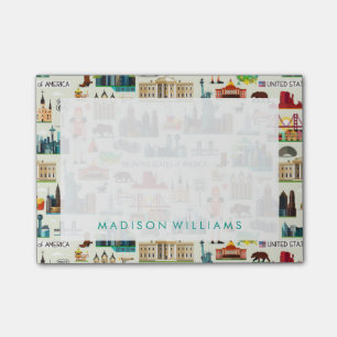 Post-it® Motif de symboles des Etats-Unis