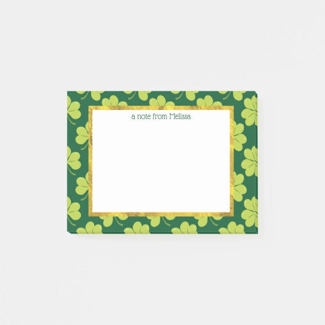 Post-it® Motif de trèfle vert (Devant)