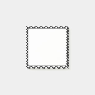 Post-it® Motif de treillis de cercle noir et blanc moderne