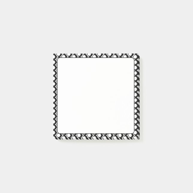 Post-it® Motif de treillis de cercle noir et blanc moderne  (Devant)