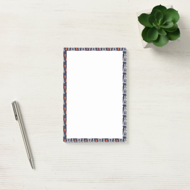 Post-it® Motif de triangles géométriques bleu foncé et roug (Bureau)