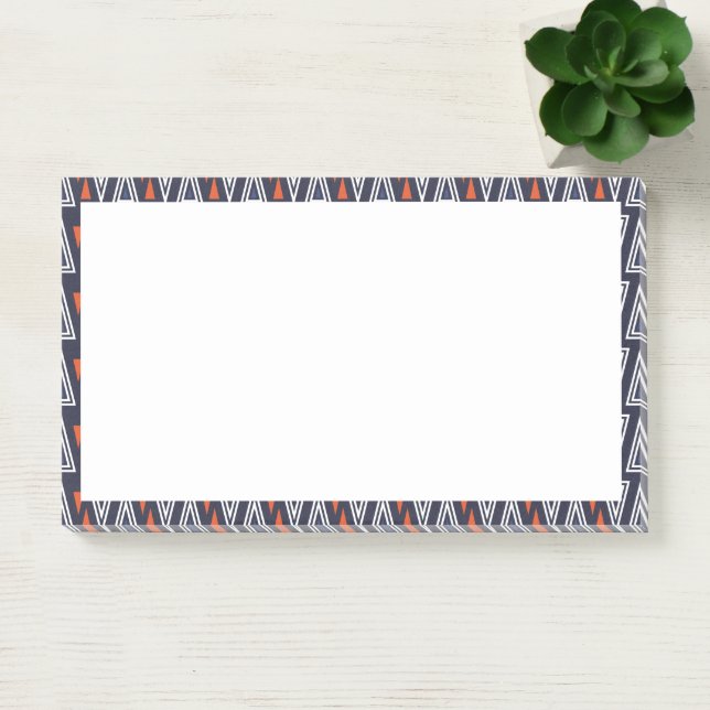 Post-it® Motif de triangles géométriques bleu foncé et roug (Bureau)