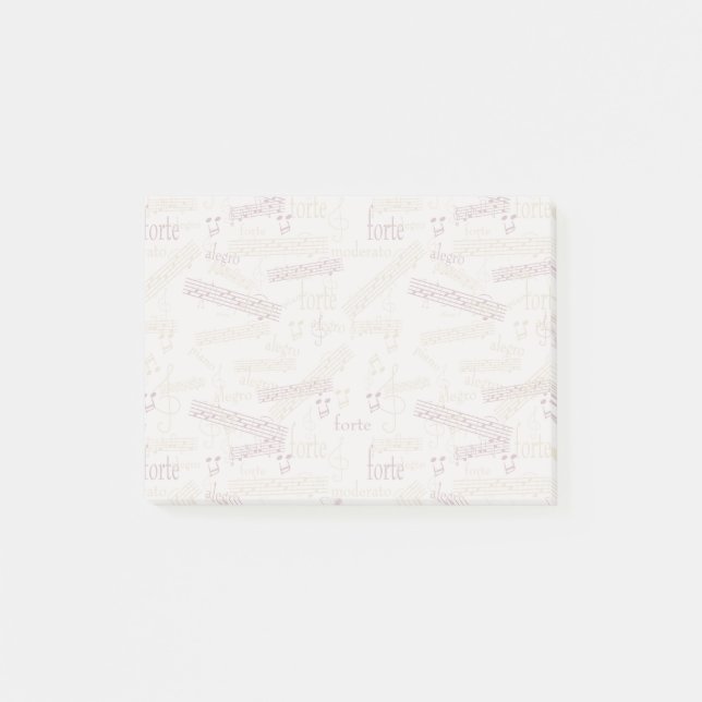 Post-it® Motif de typographie d'aficionado de musique (Devant)