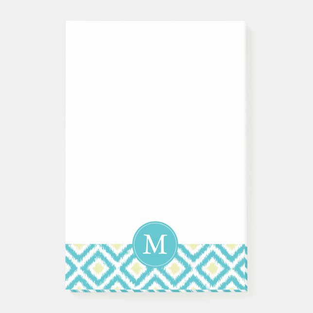 Post-it® Motif décoré d'un monogramme d'Ikat de diamants de (Devant)