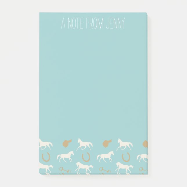 Post-it® Motif des chevaux anglais d'or et d'ivoire (Devant)