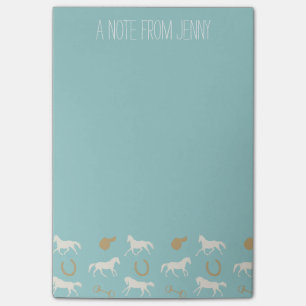 Post-it® Motif des chevaux anglais d'or et d'ivoire