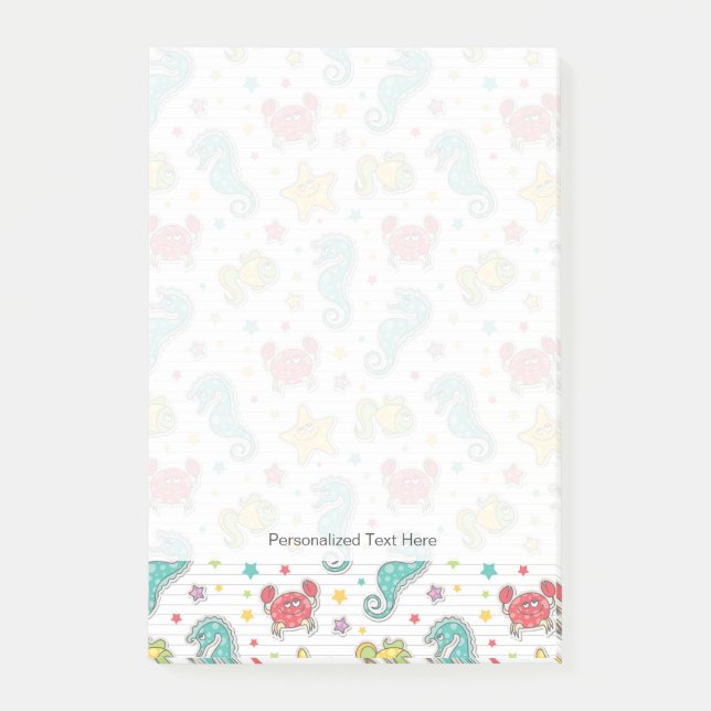 Post-it® motif des créatures de mer (Devant)