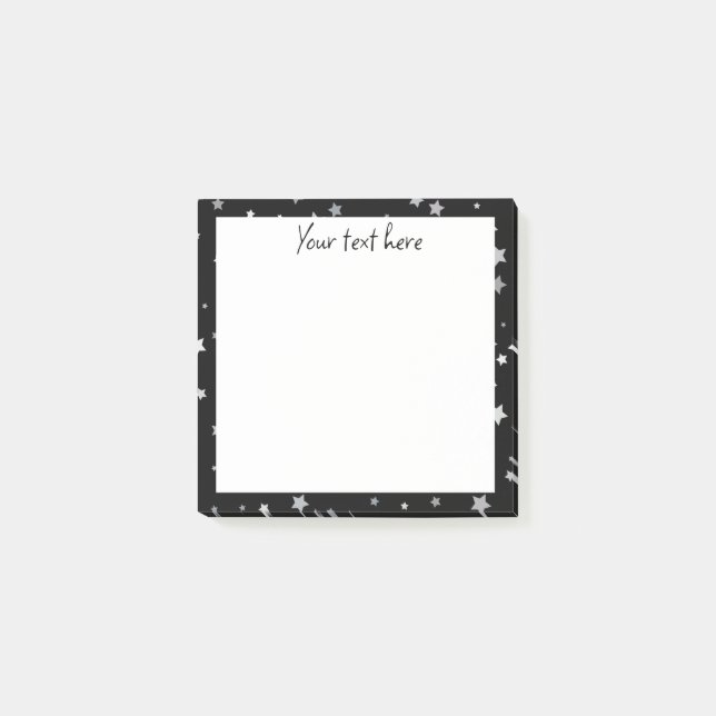 Post-it® Motif des étoiles d'argent mignonnes | Toute coule (Devant)