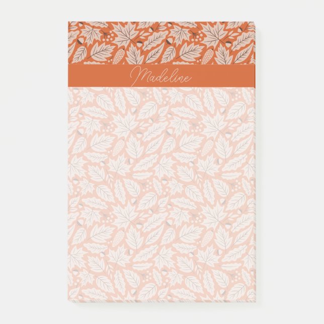 Post-it® Motif des feuilles d'automne et des araignées oran (Devant)