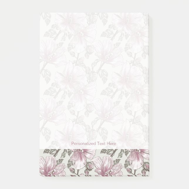Post-it® Motif des fleurs d'hibiscus roses rousses (Devant)