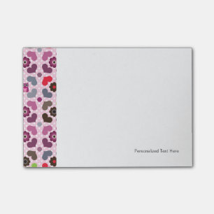 Post-it® motif des fleurs et des hiboux roses
