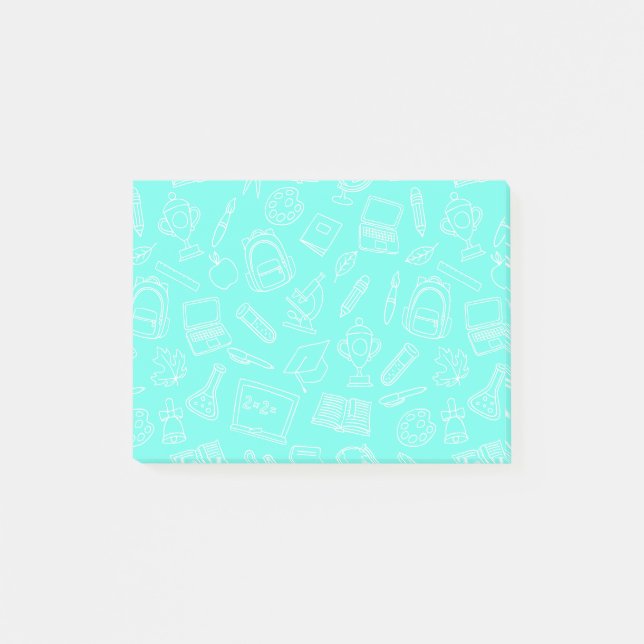 Post-it® Motif des fournitures scolaires de dessin de ligne (Devant)