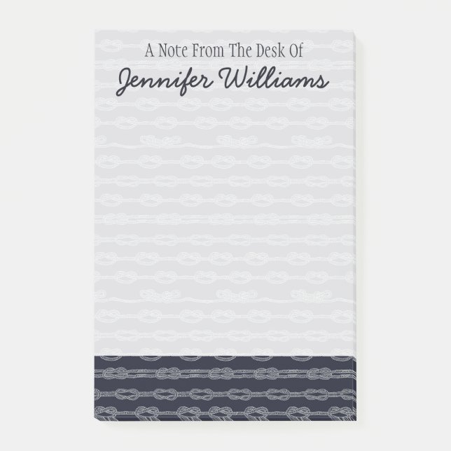 Post-it® Motif des noeuds marins| Ajouter votre nom (Devant)