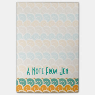Post-it® Motif des vagues d'aquarelle  Ajouter votre nom