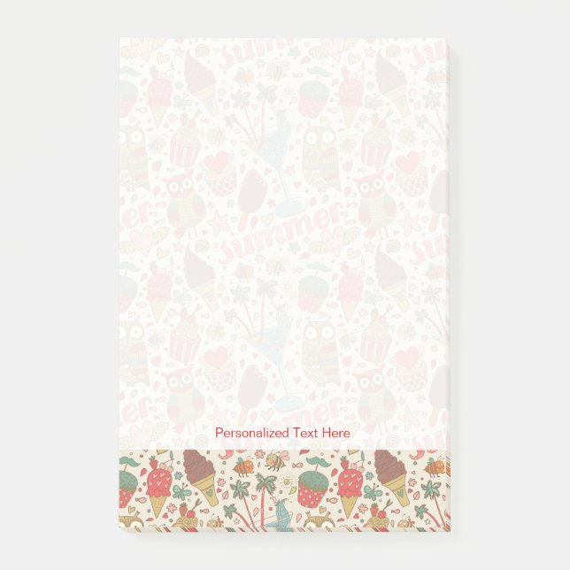 Post-it® Motif d'été avec la crème glacée (Devant)