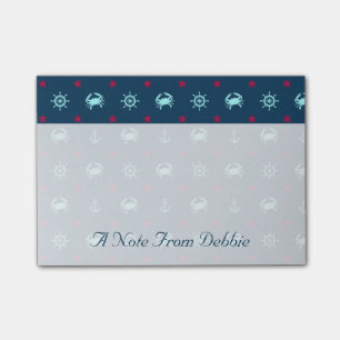 Post-it® Motif d'étoile nautique Ajouter votre nom